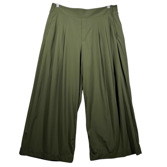 Athleta Pants - Athleta Brooklyn Heights High Rise Wide Leg Pants Women's 20 Olive Army Green